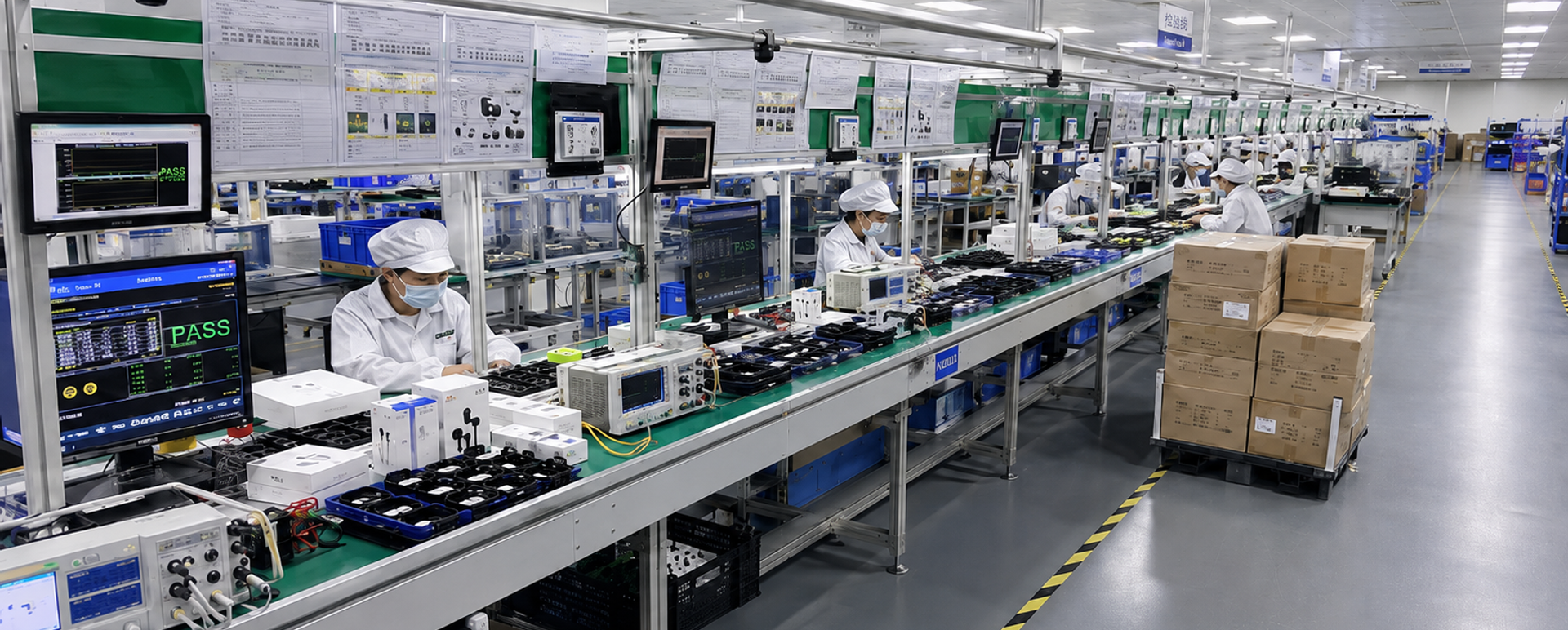 Tienki wireless audio assembly line